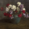 Carnations in a green vase ~ Hein Kever.jpg